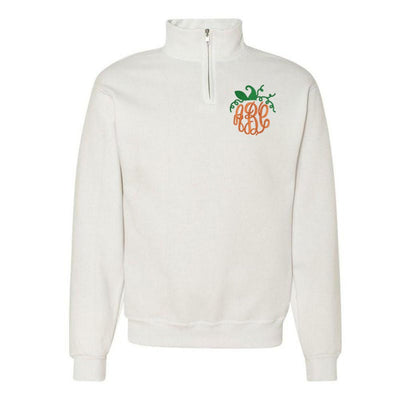 Monogrammed Pumpkin Quarter Zip Sweatshirt - United Monograms