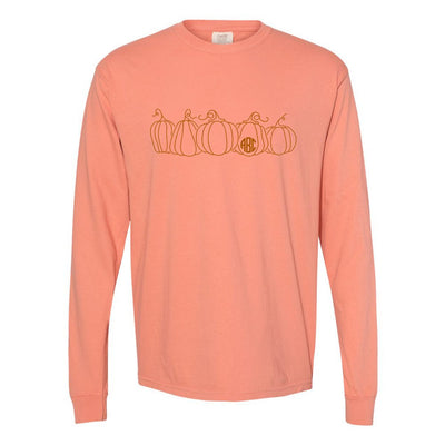 Monogrammed 'Pumpkin Sketch' Long Sleeve T-Shirt - United Monograms