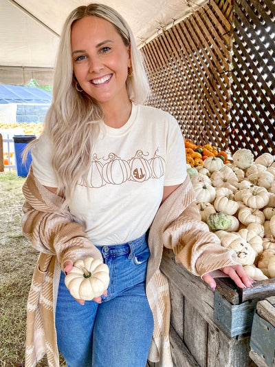 Monogrammed 'Pumpkin Sketch' T-Shirt - United Monograms