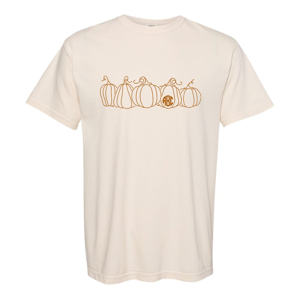 Monogrammed 'Pumpkin Sketch' T-Shirt - United Monograms