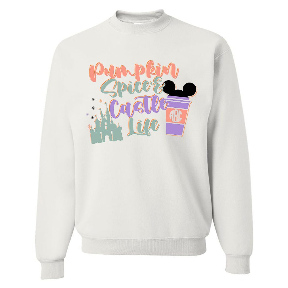 Monogrammed 'Pumpkin Spice & Castle Life' Crewneck Sweatshirt - United Monograms