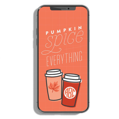 Monogrammed 'Pumpkin Spice' Phone Wallpaper - United Monograms