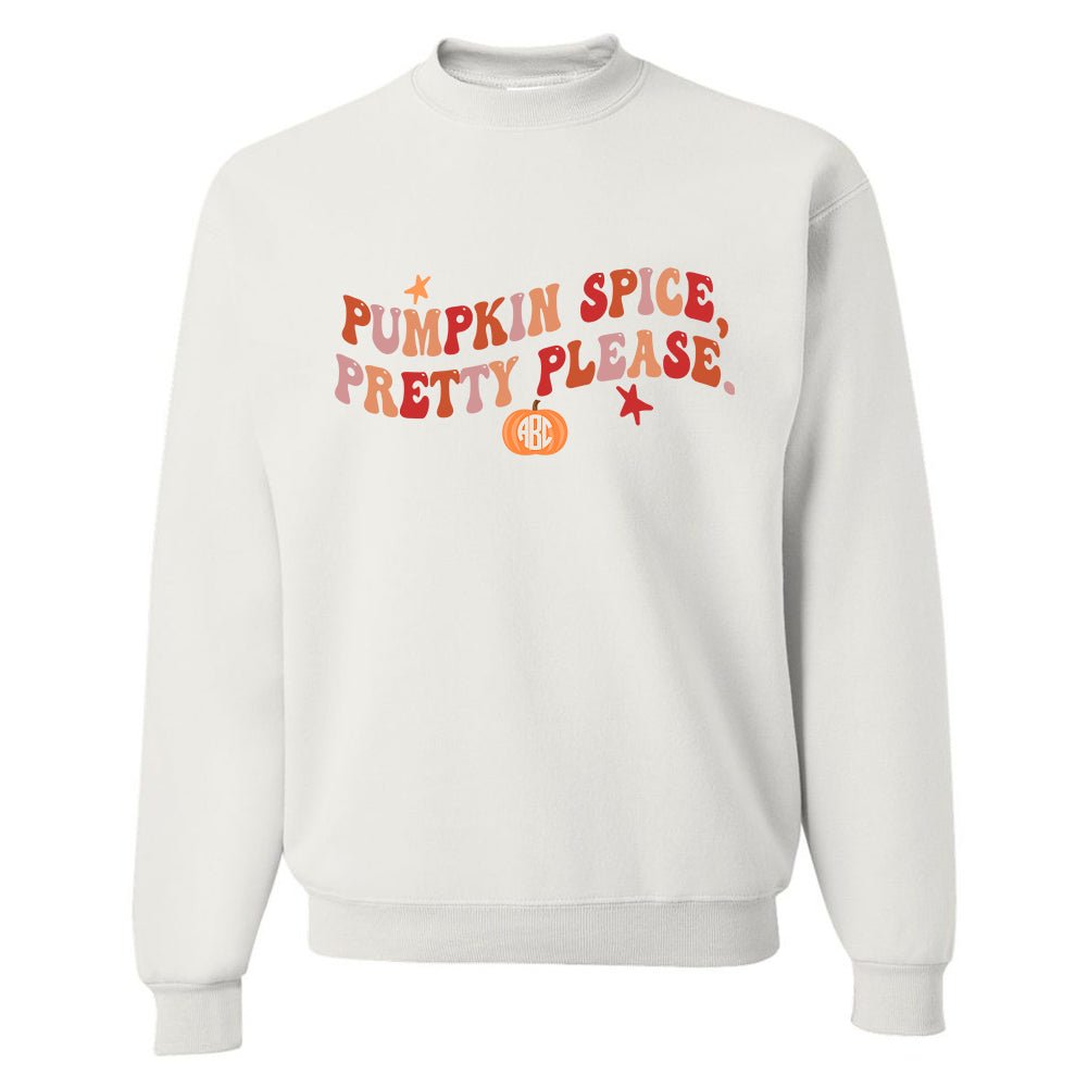 Monogrammed 'Pumpkin Spice, Pretty Please' Crewneck Sweatshirt - United Monograms