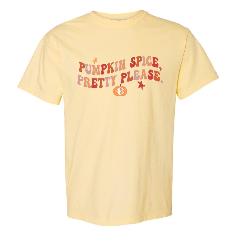 Monogrammed 'Pumpkin Spice, Pretty Please' T-Shirt - United Monograms