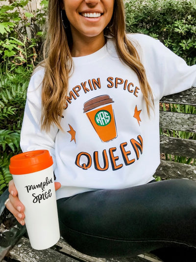 Monogrammed 'Pumpkin Spice Queen' Crewneck Sweatshirt - United Monograms