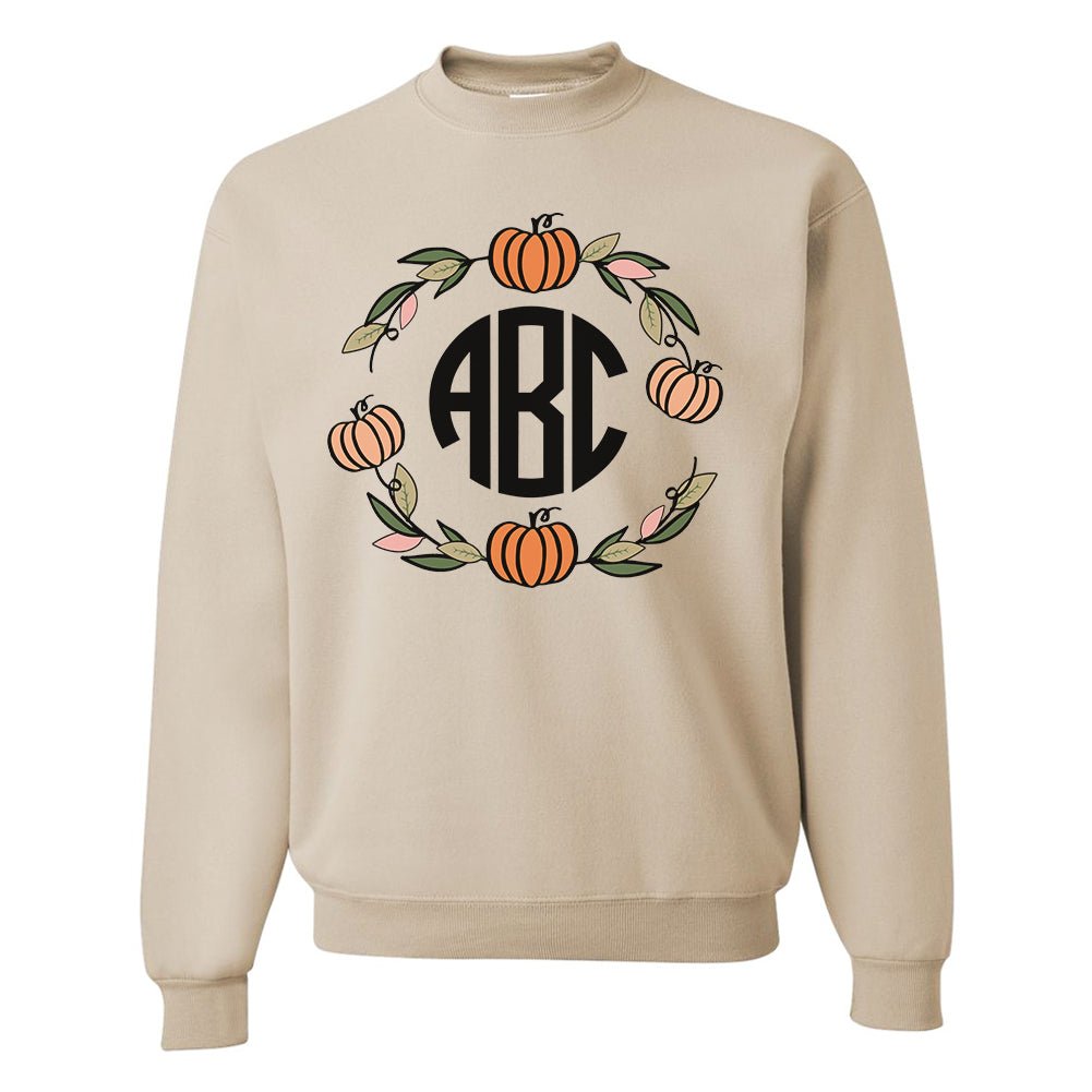 Monogrammed 'Pumpkin Wreath' Crewneck Sweatshirt - United Monograms