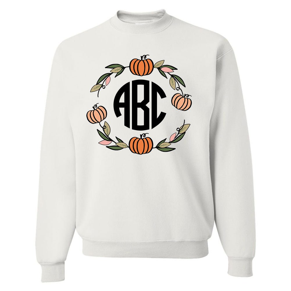 Monogrammed 'Pumpkin Wreath' Crewneck Sweatshirt - United Monograms