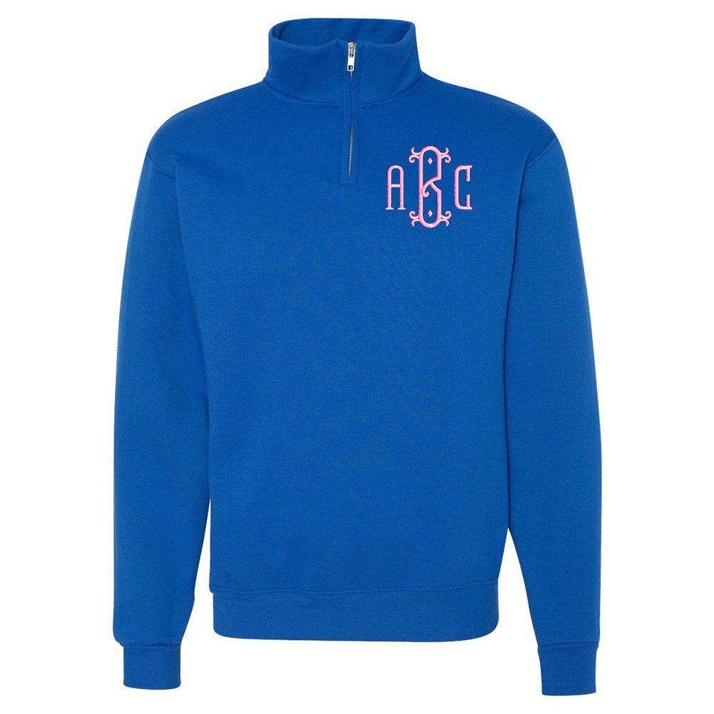 Monogrammed Quarter Zip Sweatshirt United Monograms