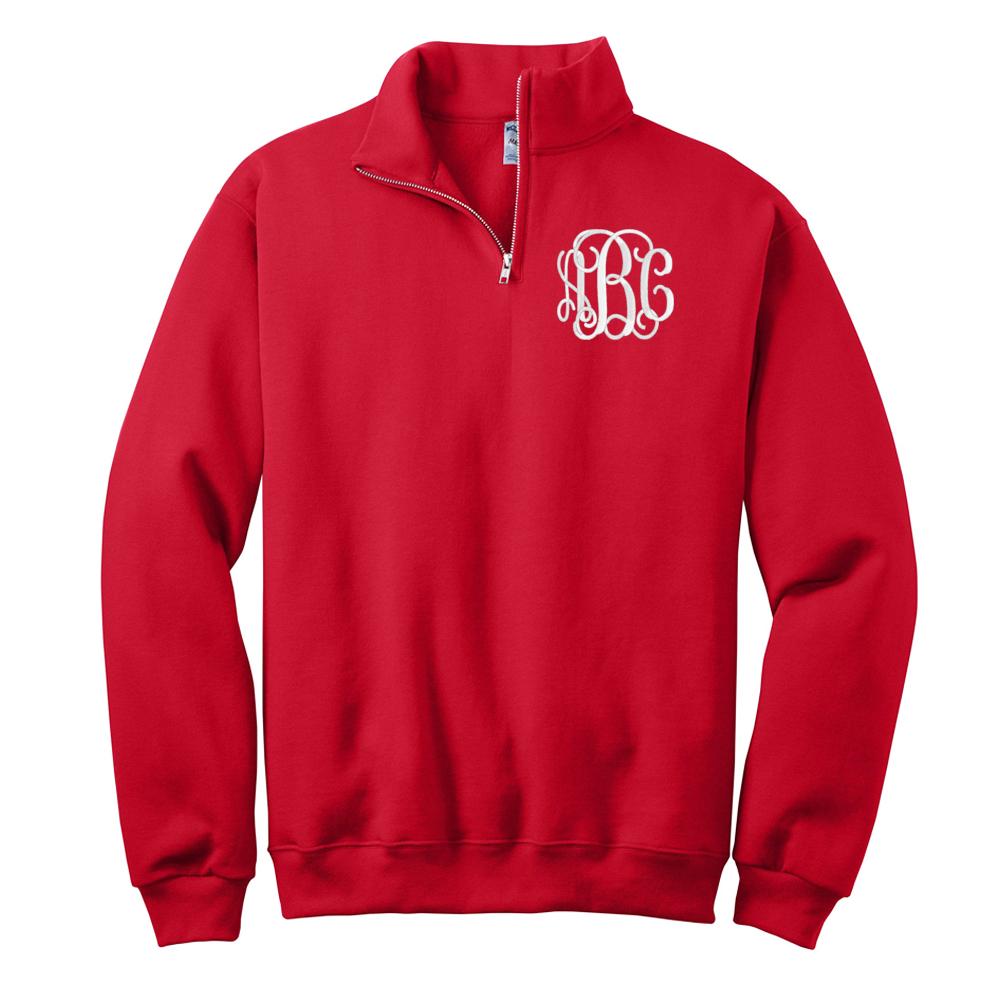 Monogrammed Quarter Zip Sweatshirt United Monograms