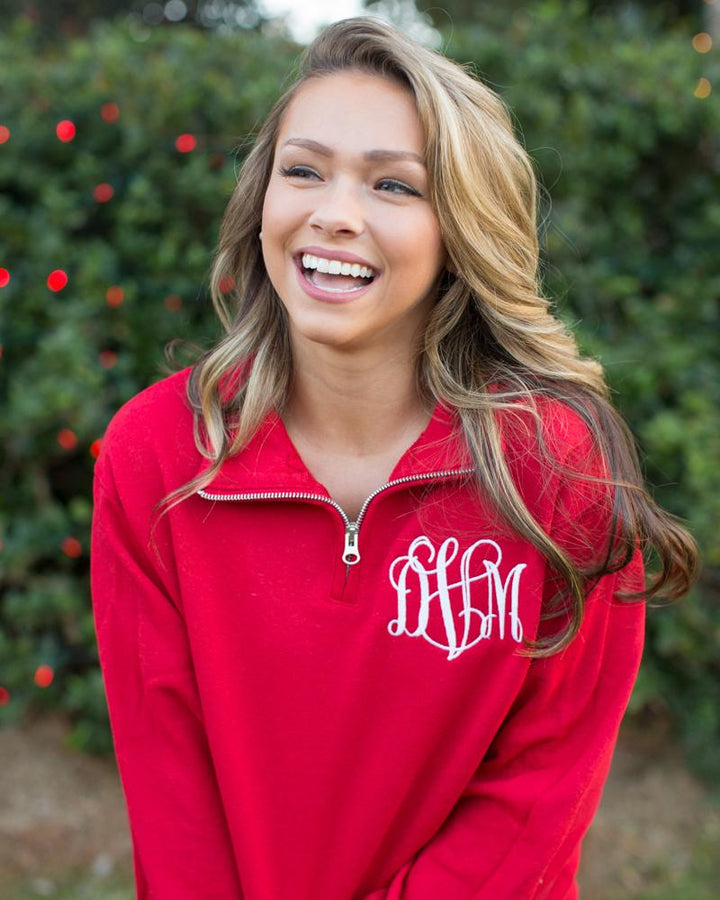 Monogrammed Quarter Zip Sweatshirt United Monograms