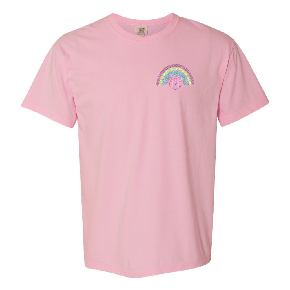 Monogrammed Rainbow Comfort Colors T-Shirt - United Monograms