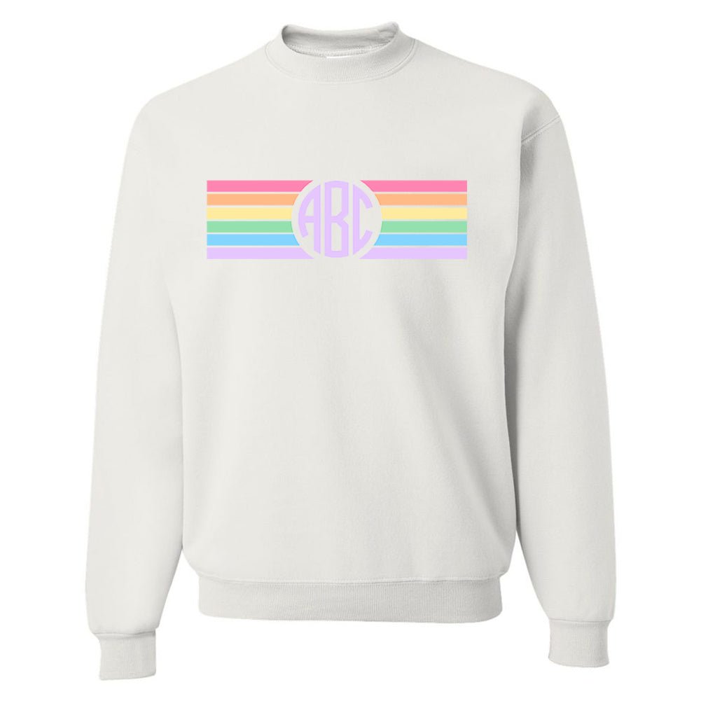 Monogrammed 'Rainbow Striped' Crewneck Sweatshirt - United Monograms