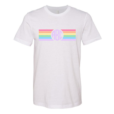 Monogrammed 'Rainbow Striped' Premium T-Shirt - United Monograms
