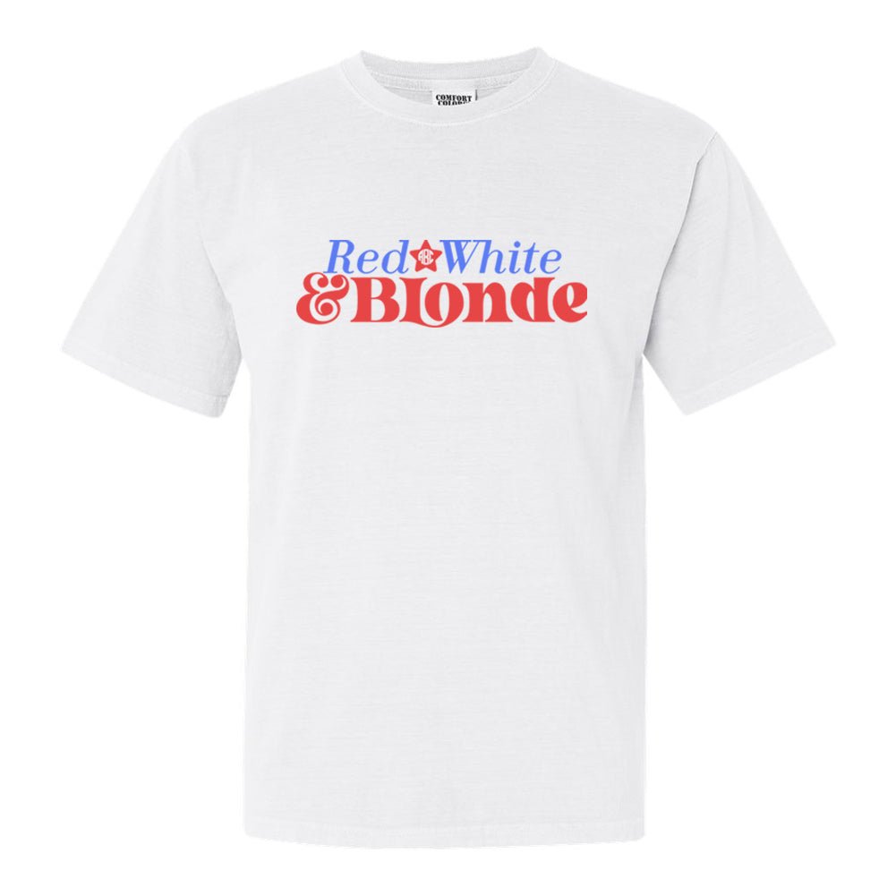 Monogrammed 'Red, White & Blonde' T-Shirt - United Monograms