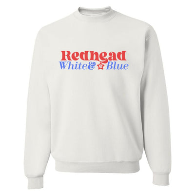 Monogrammed 'Redhead, White & Blue' Crewneck Sweatshirt - United Monograms