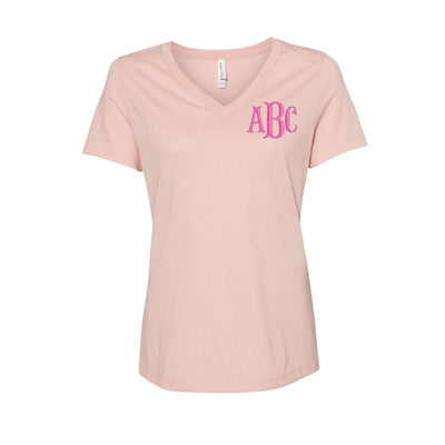 Monogrammed Relaxed V-Neck T-Shirt - United Monograms