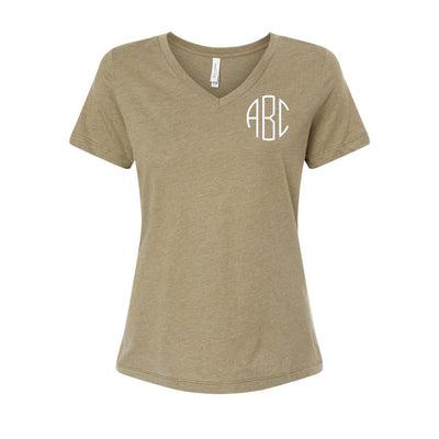 Monogrammed Relaxed V-Neck T-Shirt - United Monograms