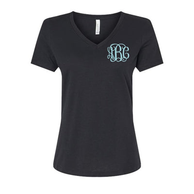 Monogrammed Relaxed V-Neck T-Shirt - United Monograms