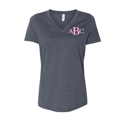 Monogrammed Relaxed V-Neck T-Shirt - United Monograms