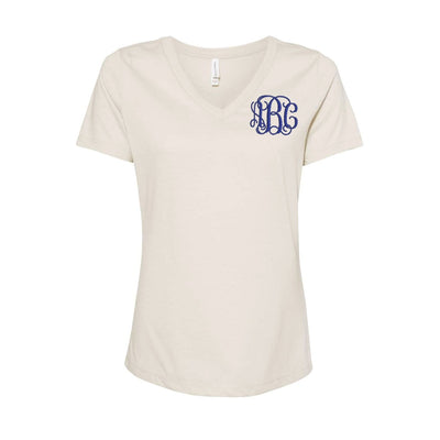 Monogrammed Relaxed V-Neck T-Shirt - United Monograms