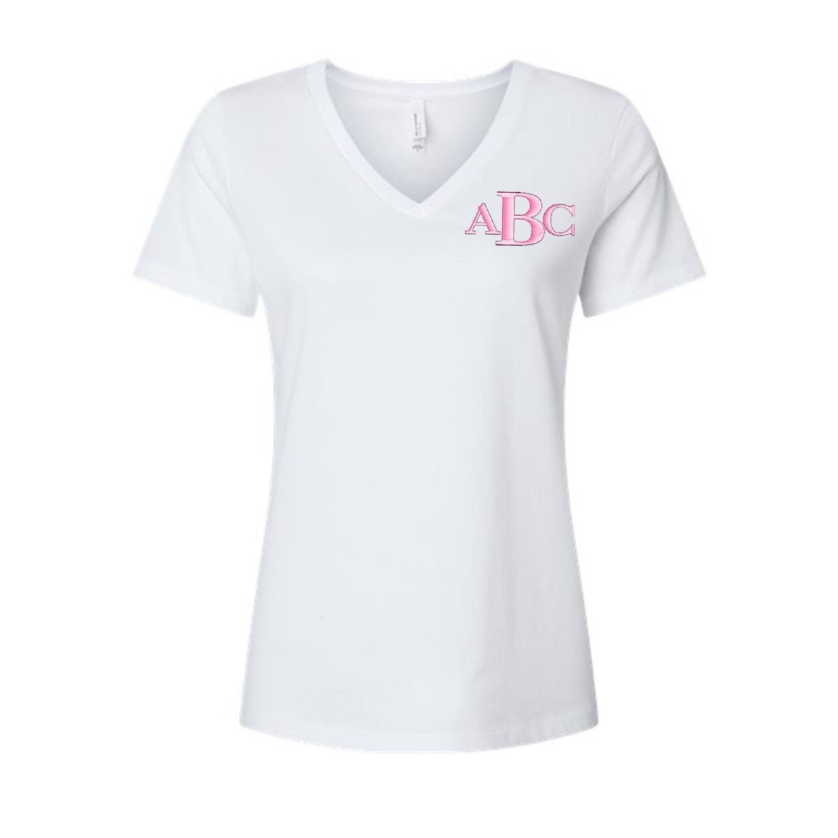 Monogrammed Relaxed V-Neck T-Shirt - United Monograms