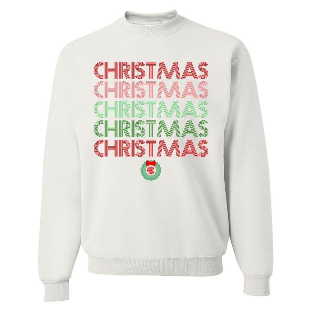 Monogrammed 'Retro Christmas' Crewneck Sweatshirt - United Monograms