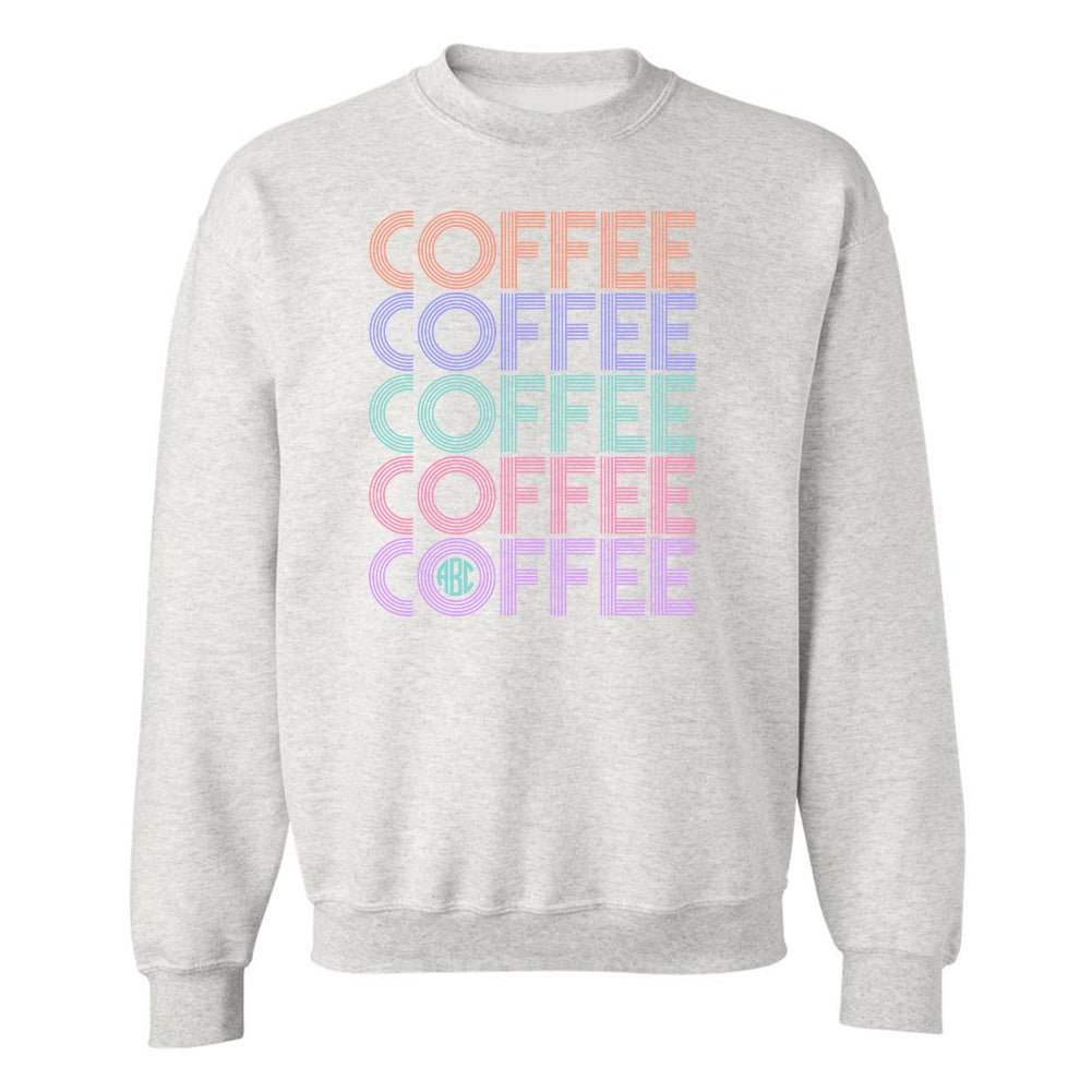 Monogrammed 'Retro Coffee' Crewneck Sweatshirt - United Monograms