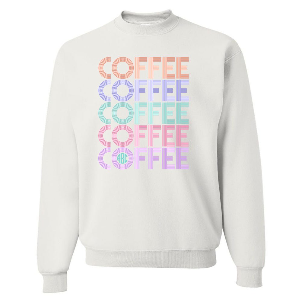 Monogrammed 'Retro Coffee' Crewneck Sweatshirt - United Monograms