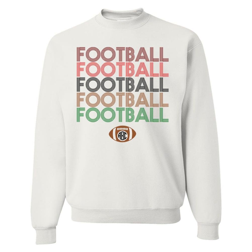 Monogrammed 'Retro Football' Crewneck Sweatshirt - United Monograms