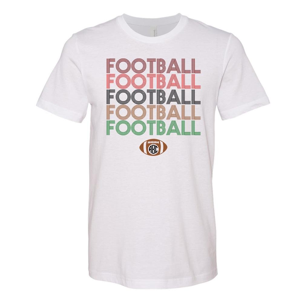 Monogrammed 'Retro Football' Premium T-Shirt - United Monograms