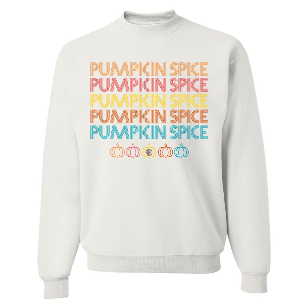 Monogrammed 'Retro Pumpkin Spice' Crewneck Sweatshirt - United Monograms