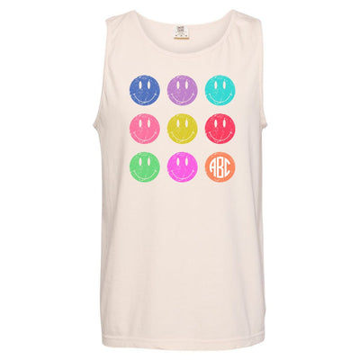 Monogrammed 'Retro Smiley' Comfort Colors Tank Top - United Monograms