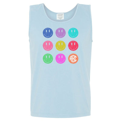 Monogrammed 'Retro Smiley' Comfort Colors Tank Top - United Monograms