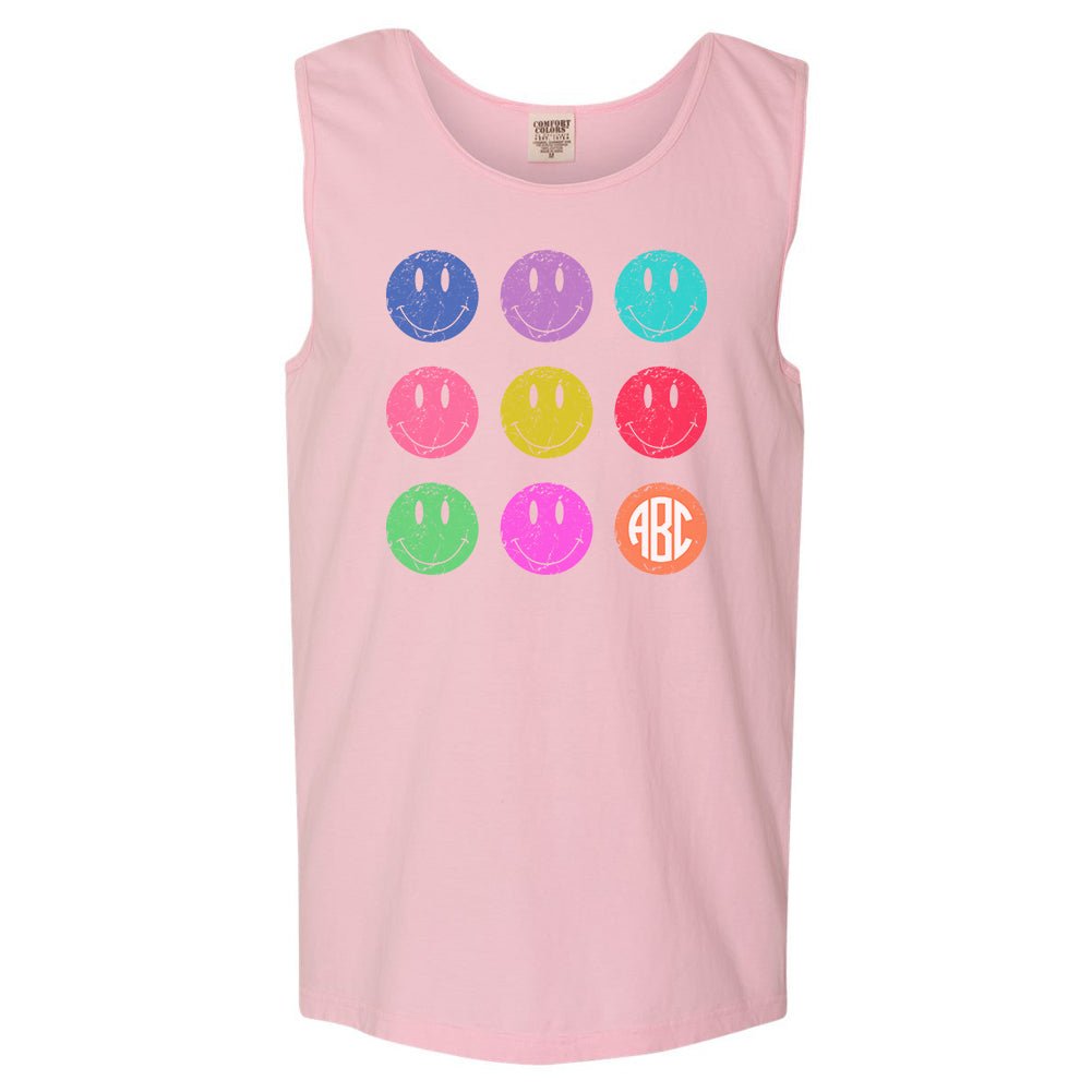 Monogrammed 'Retro Smiley' Comfort Colors Tank Top - United Monograms