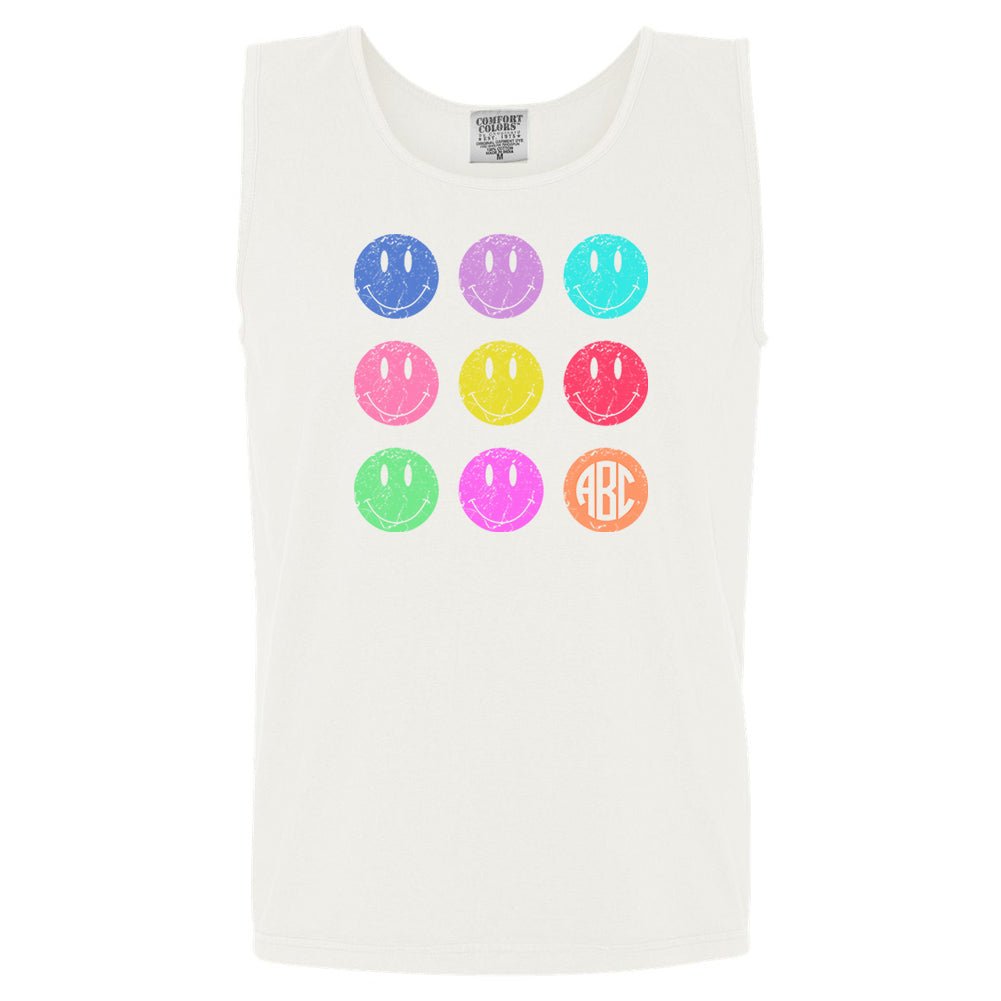 Monogrammed 'Retro Smiley' Comfort Colors Tank Top - United Monograms