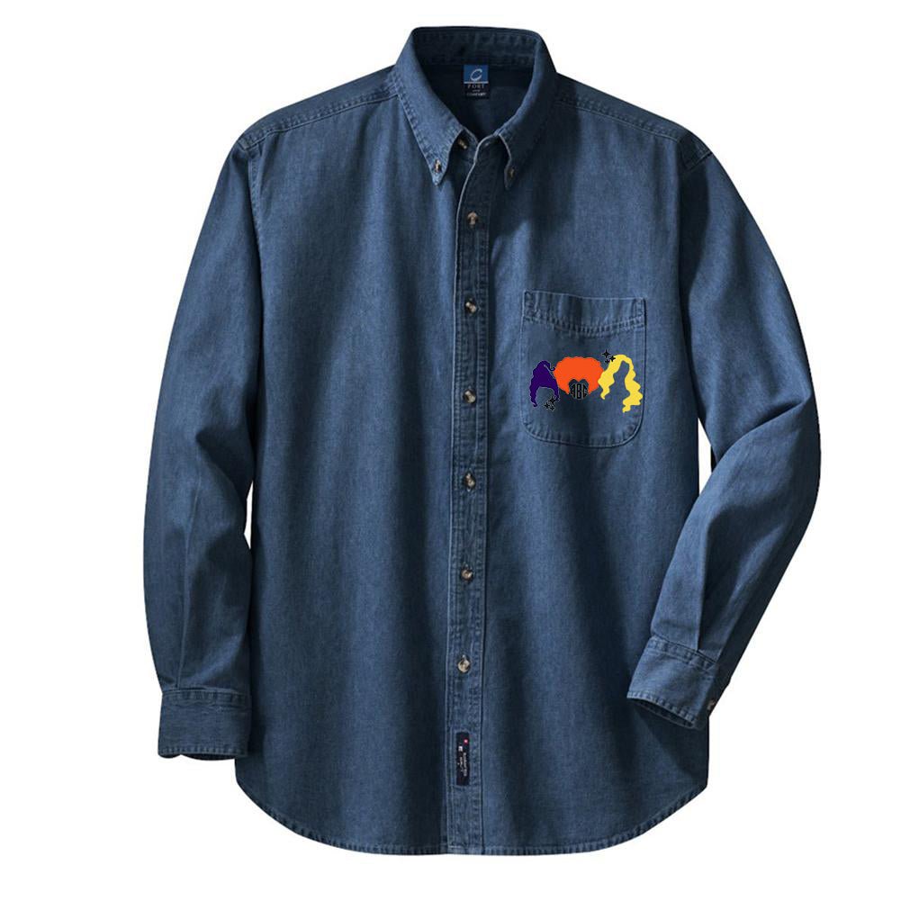 Monogrammed Sanderson Sisters Oversized Denim Shirt - United Monograms