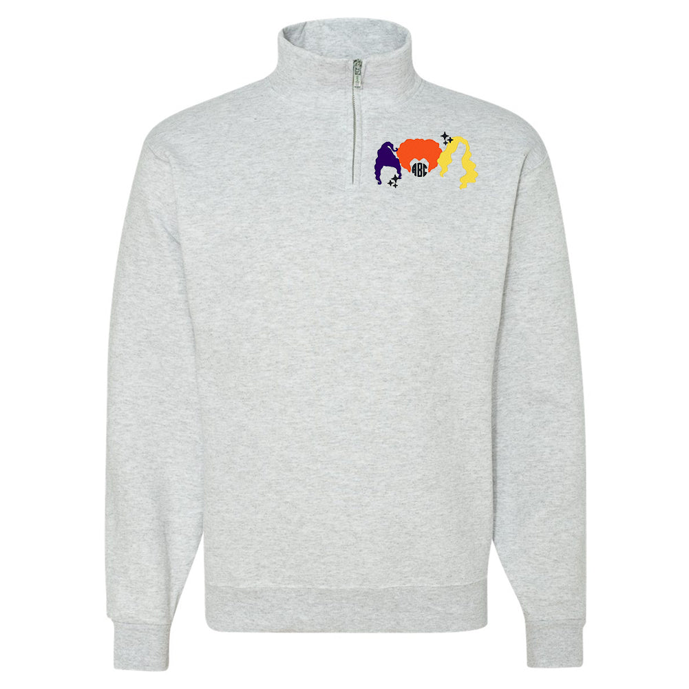 Monogrammed Sanderson Sisters Quarter Zip Sweatshirt - United Monograms