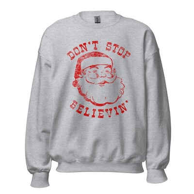 Monogrammed Santa Don't Stop Believin' Crewneck Sweatshirt - United Monograms
