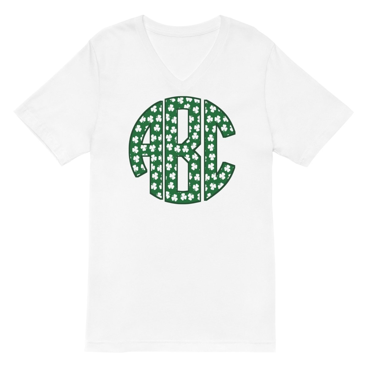 Monogrammed 'Shamrock Pattern' Big Print Vneck - United Monograms