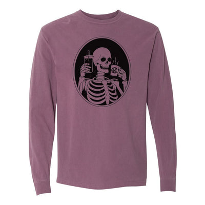 Monogrammed 'Skeleton Coffee' Long Sleeve T-Shirt - United Monograms