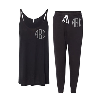 Monogrammed Slouchy Tank Jogger Set Package - United Monograms