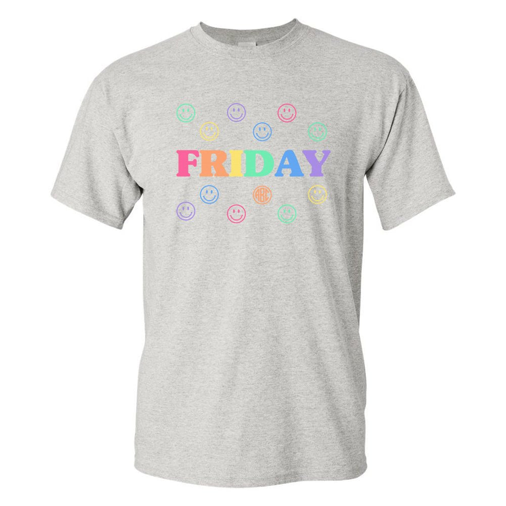 Monogrammed 'Smile, It's Friday' Basic T-Shirt - United Monograms