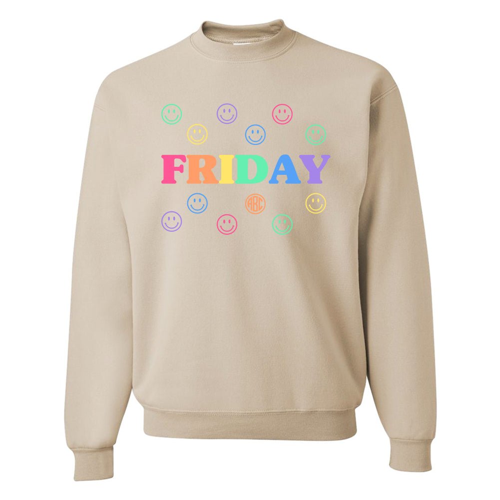 Monogrammed 'Smile, It's Friday' Crewneck Sweatshirt - United Monograms