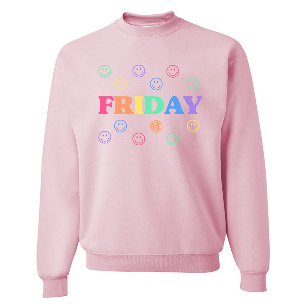 Monogrammed 'Smile, It's Friday' Crewneck Sweatshirt - United Monograms