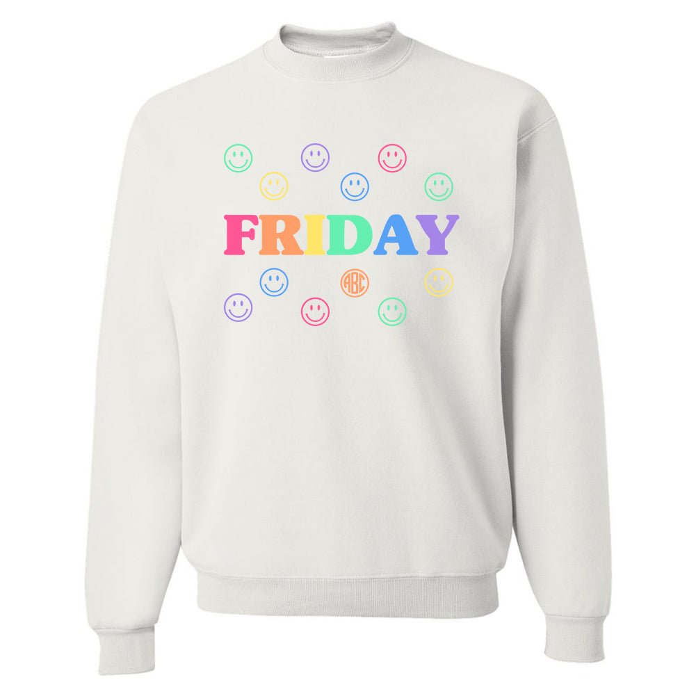 Monogrammed 'Smile, It's Friday' Crewneck Sweatshirt - United Monograms