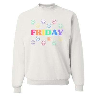 Monogrammed 'Smile, It's Friday' Crewneck Sweatshirt - United Monograms