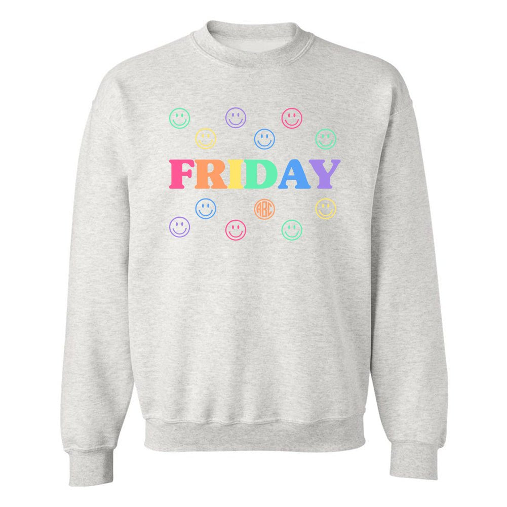 Monogrammed 'Smile, It's Friday' Crewneck Sweatshirt - United Monograms