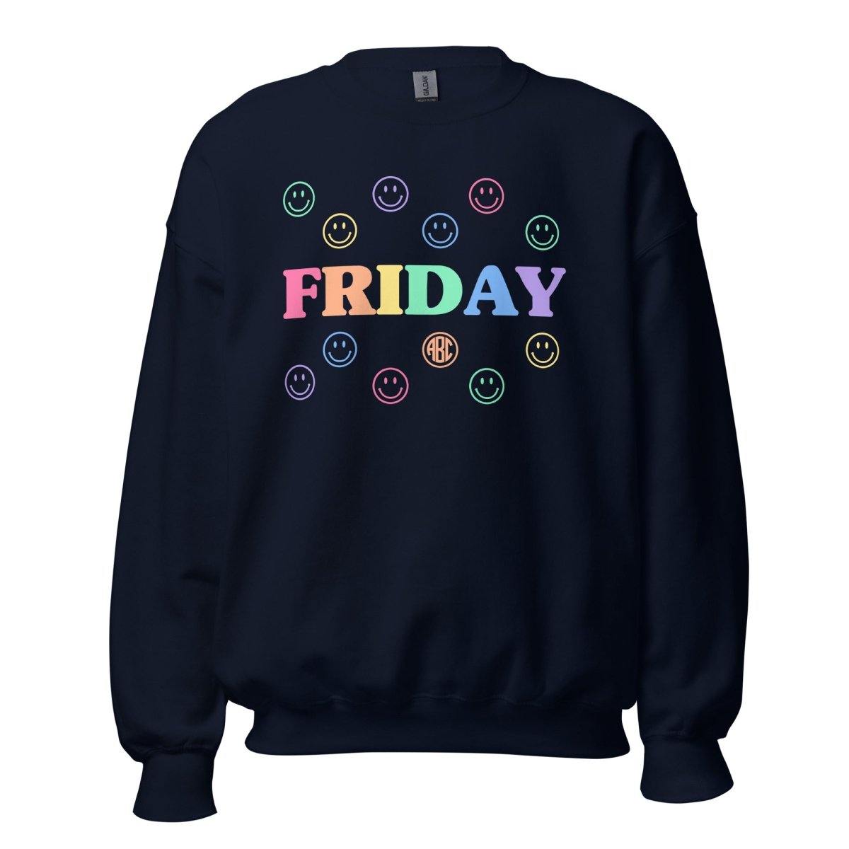 Monogrammed 'Smile, It's Friday' Crewneck Sweatshirt - United Monograms