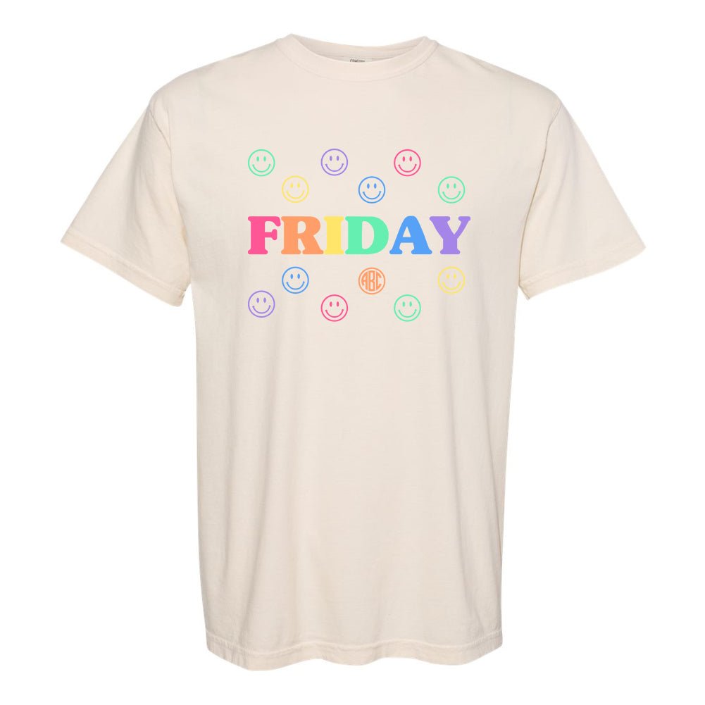 Monogrammed 'Smile, It's Friday' T-Shirt - United Monograms