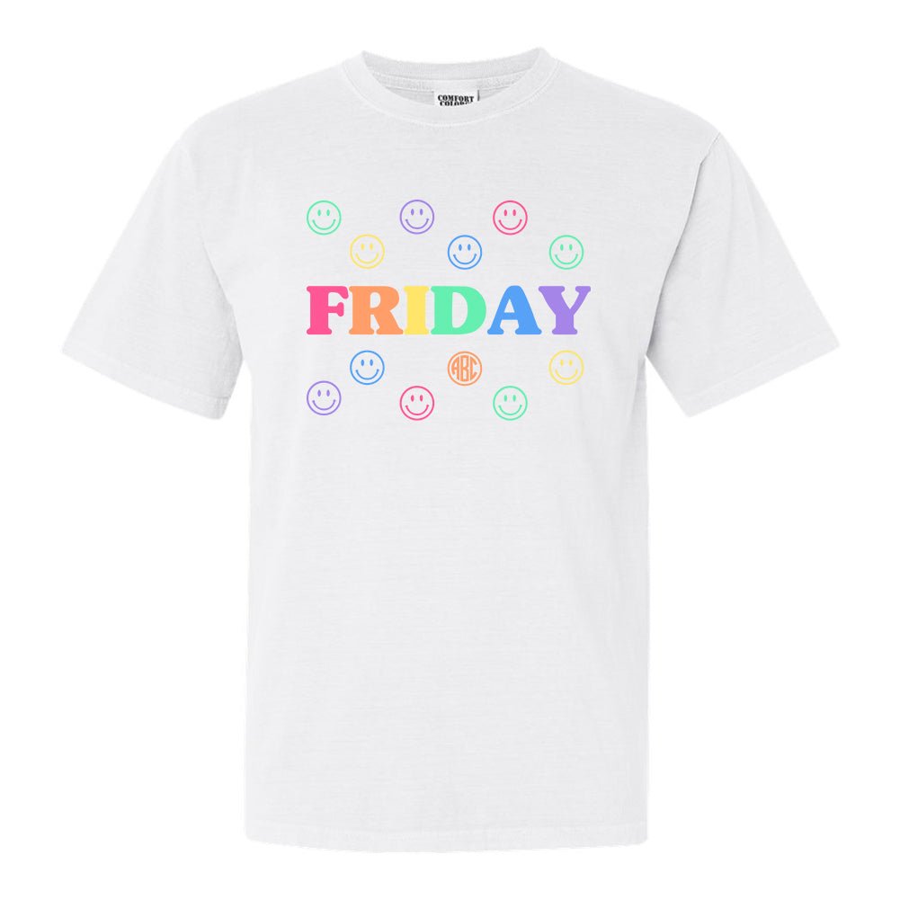 Monogrammed 'Smile, It's Friday' T-Shirt - United Monograms